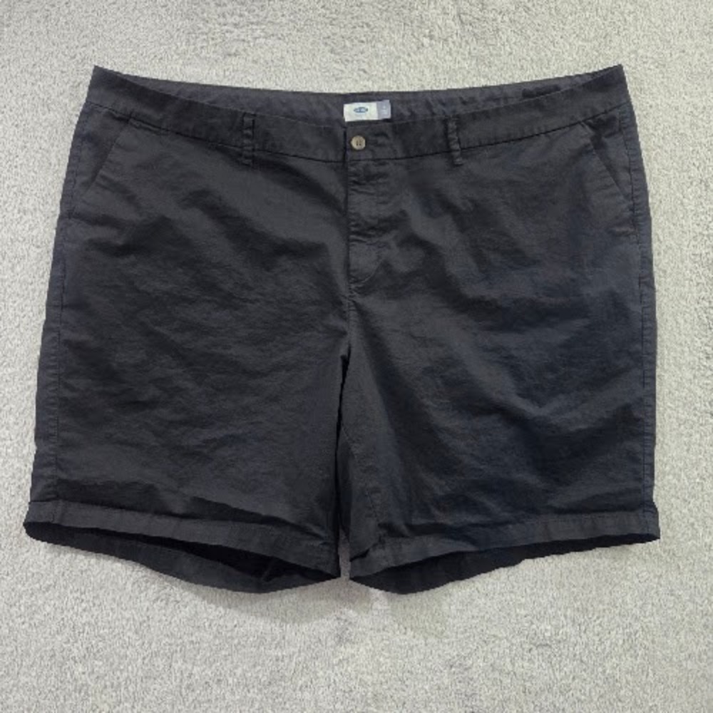 Old Navy Plus Regular Chino Shorts Size 28 Black Cotton Stretch Bermuda 9 Inseam